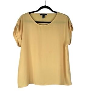 Forever 21 Mustard Yellow Business Career Casual Short Sleeve Top Size Small